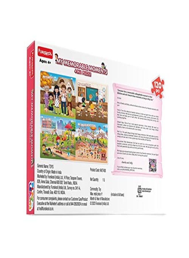 فنسكول لعبة تركيب الصور "لحظاتي التي لا تُنسى" من فان سكول، 4 في 1، للأطفال، 120 قطعة، تعليمية، تنمية المهارات، لعبة مسلية للأطفال، هدية مثالية للأطفال من عمر 4 سنوات فما فوق. - Image 5